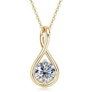 14k Infinity Knot Diamond Pendant